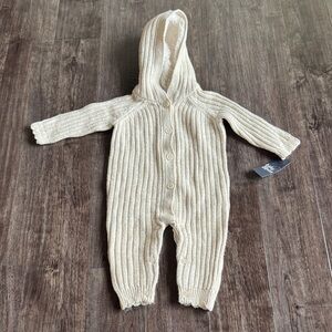 Hooded Knit Baby One-Piece Footie